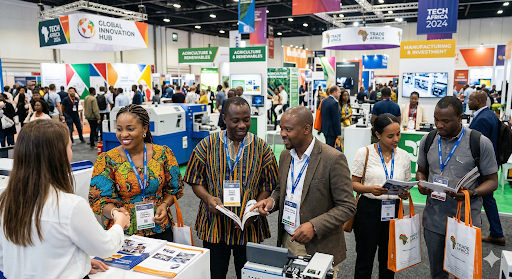 Vibrant African exhibition floor
